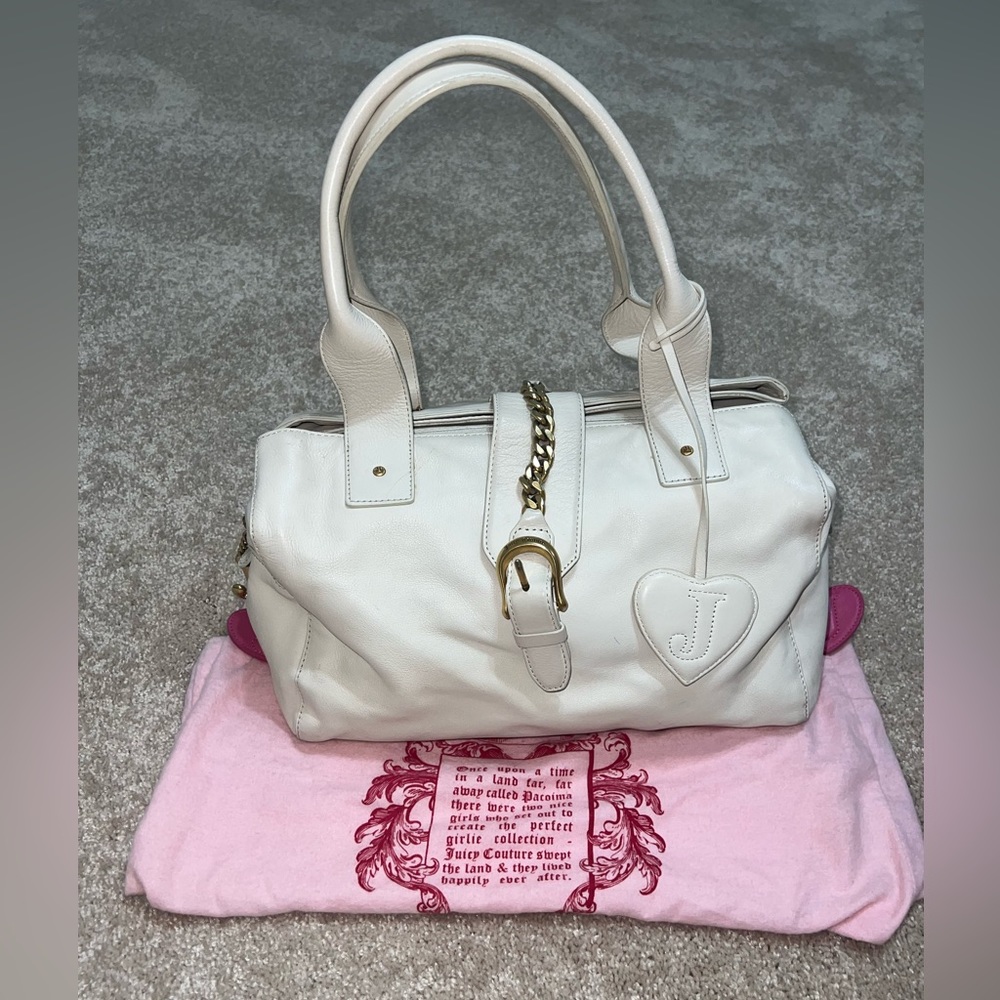 VINTAGE Juicy Couture White “Pearl” Leather Bag